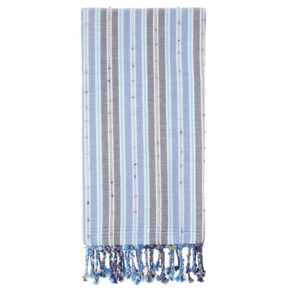 4 Blue Bohemian Towels - 100% Turkish Cotton Beach Bath Towel